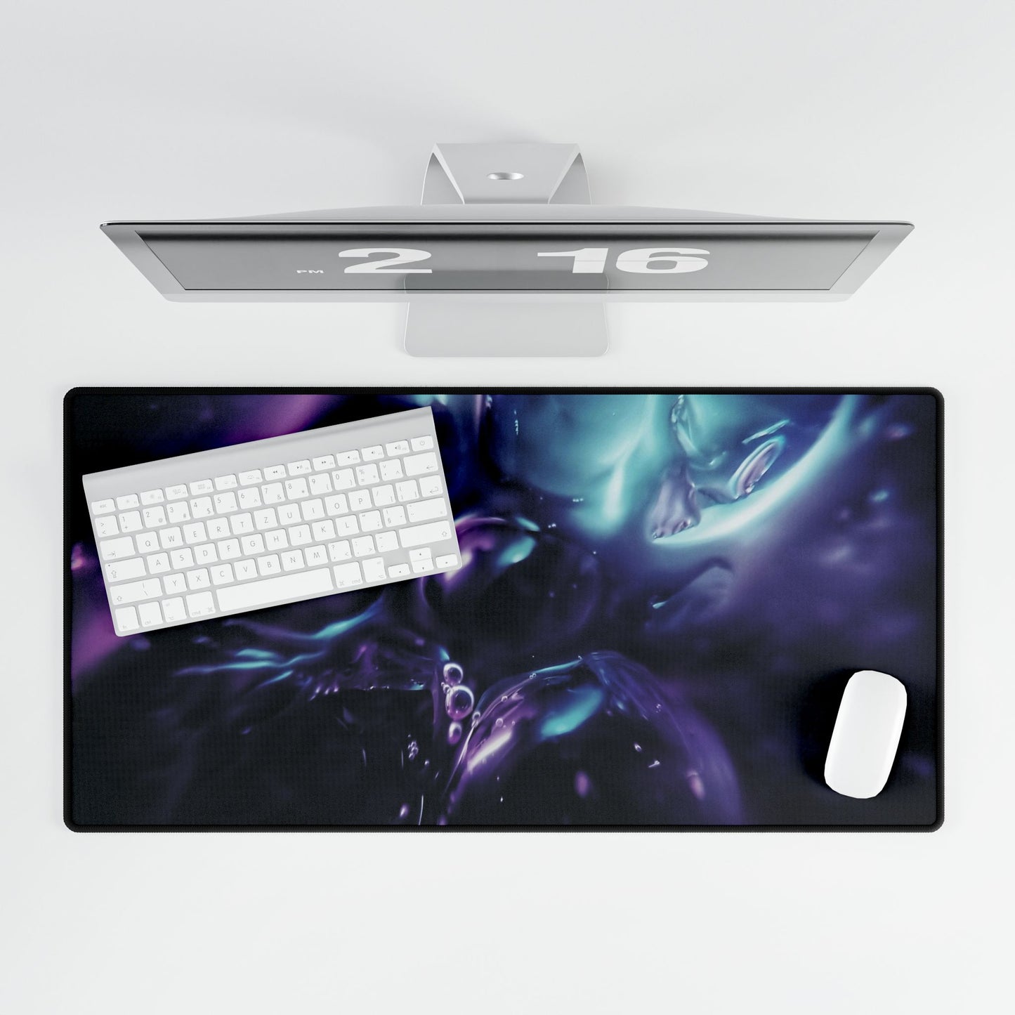 Abstract Purple and Black Desk Mat – Stylish Office Accessory