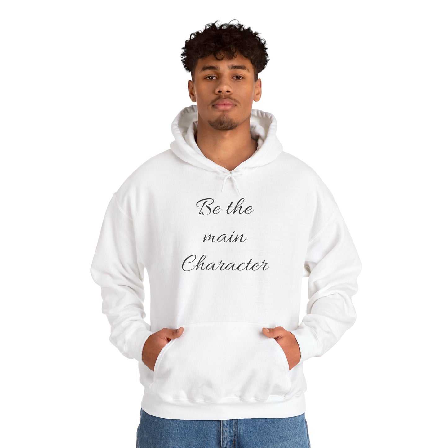 Unisex Hooded Sweatshirt - Be the Main Character - Pitbull Dogs High Fiving Design