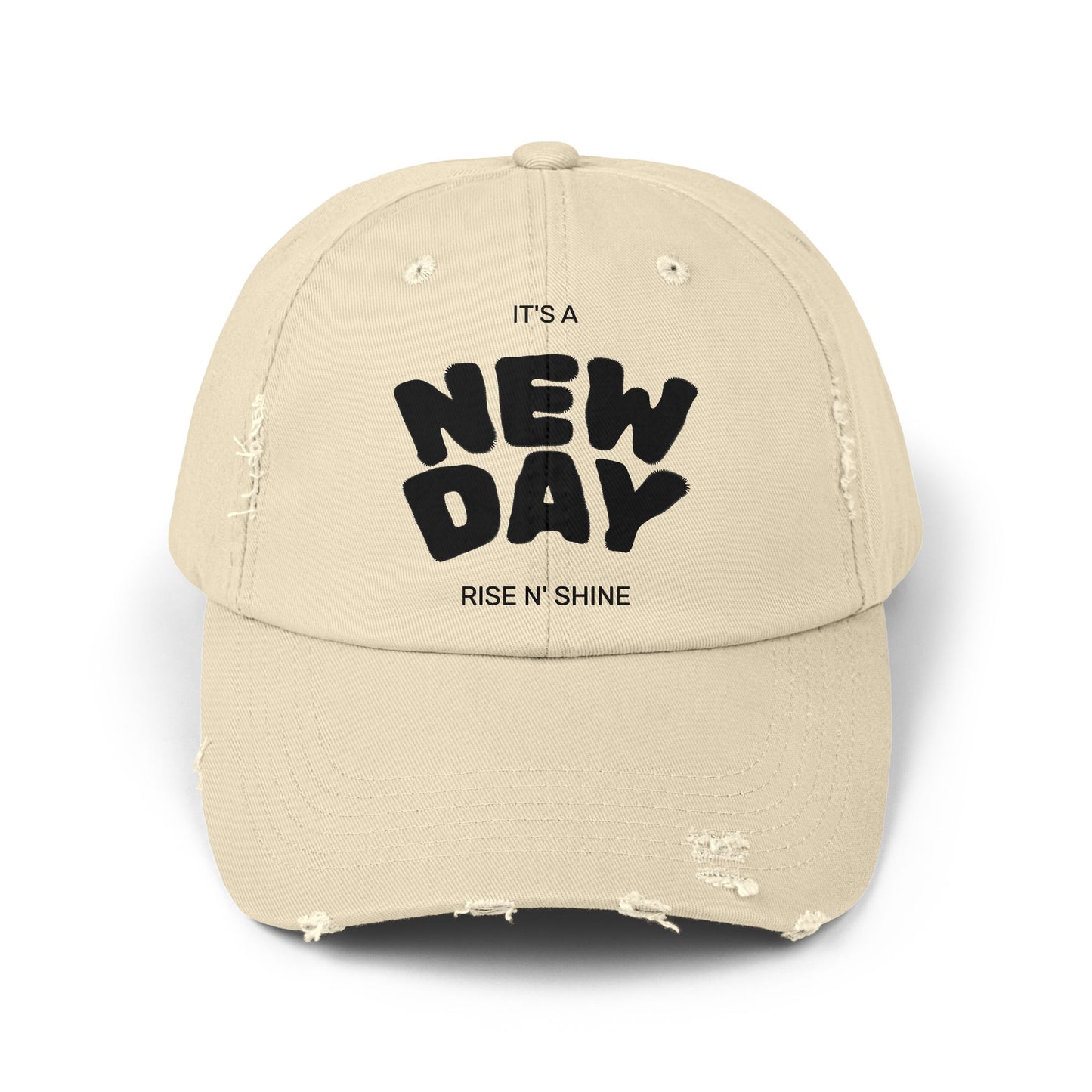 Unisex Distressed Cap with Inspiring Quote - Perfect for Outdoors, Casual Wear, Gift Idea for Friends and Family, Trendy Hat, Daily Reminder