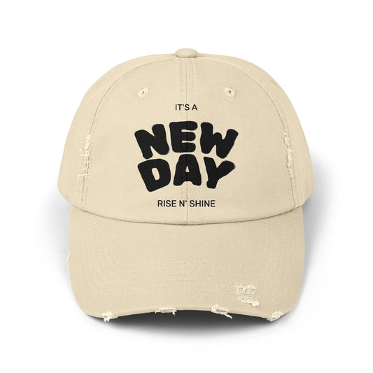 Unisex Distressed Cap with Inspiring Quote - Perfect for Outdoors, Casual Wear, Gift Idea for Friends and Family, Trendy Hat, Daily Reminder